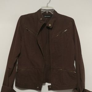 Brown Dkny zipper pocket jacket